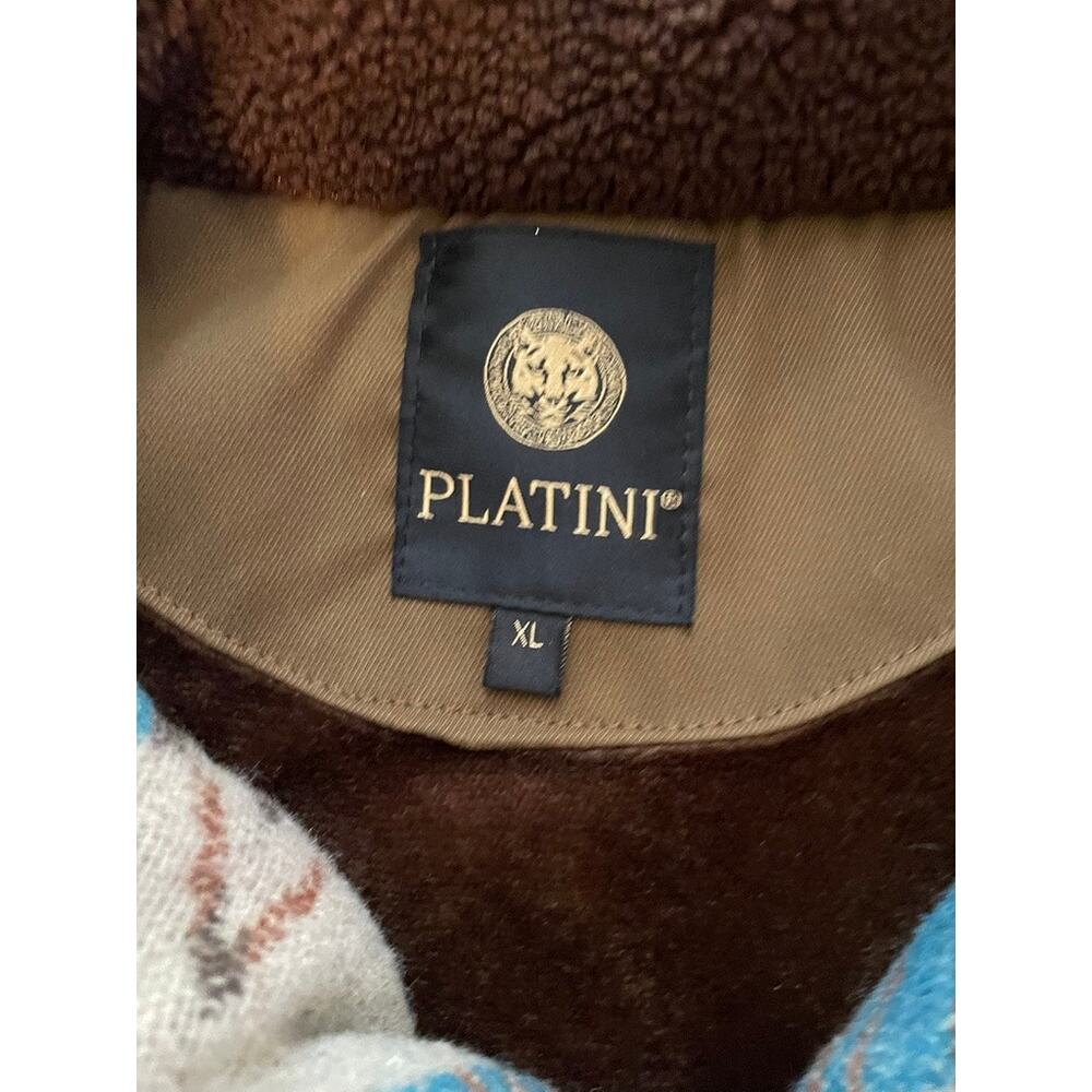 Platini XL Southwestern Aztec Faux Shearling Lined Vest Western Ranch - Picture 3 of 6